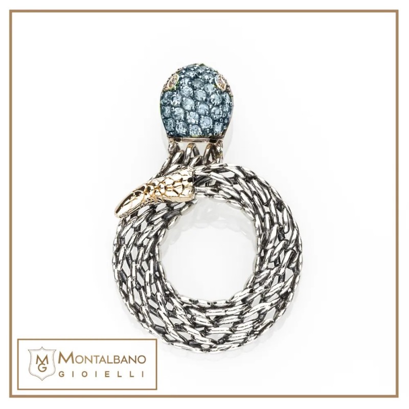 Ciondolo Medievale serpente azzurro| Gioielli De Nobili